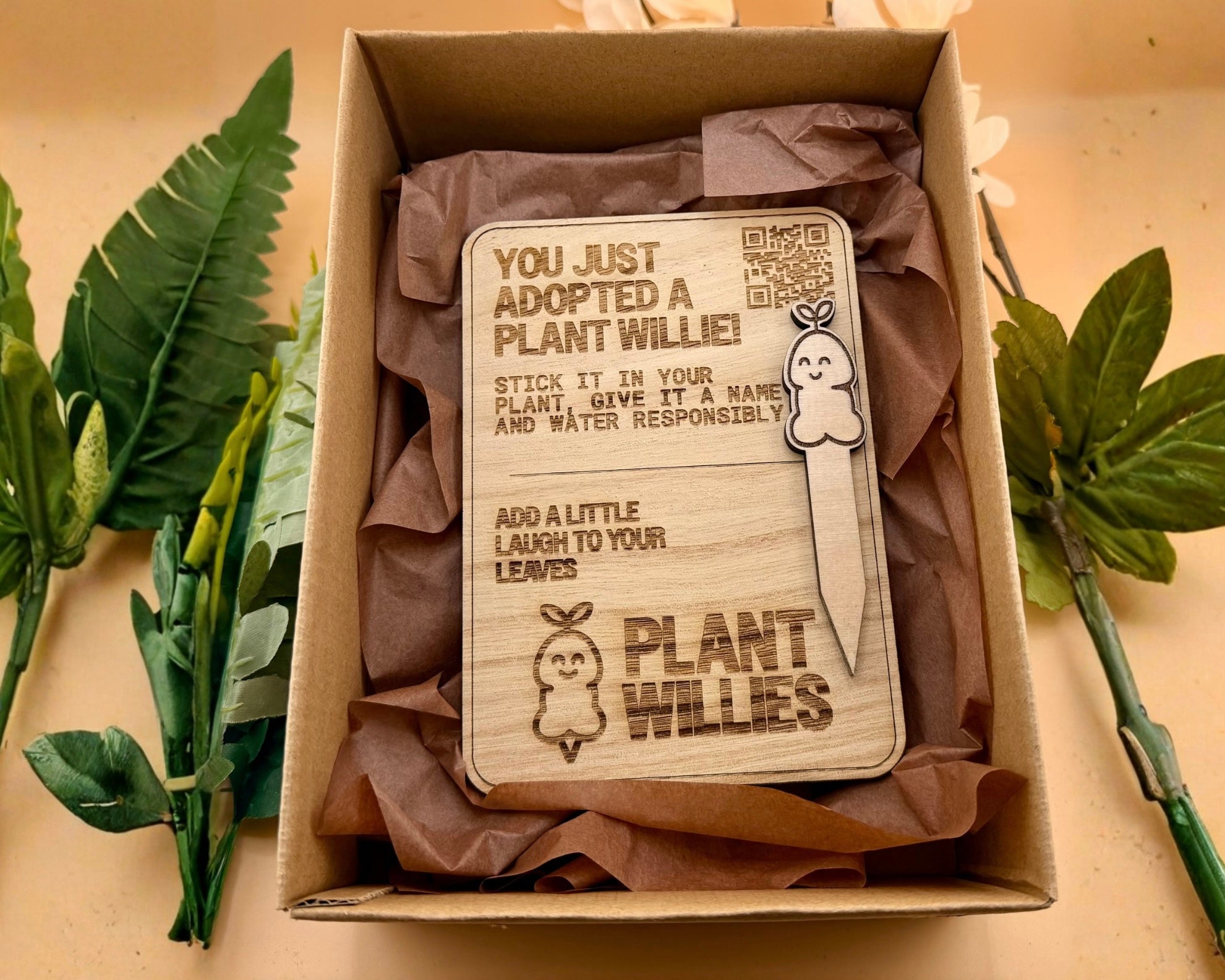 Dozy Willie™ — Wooden Plant Stake (Unpotted)